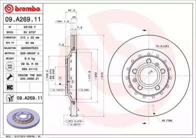 Тормозной диск (BREMBO: 09.A269.11)