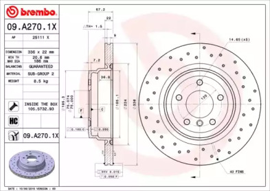 Тормозной диск (BREMBO: 09.A270.1X)