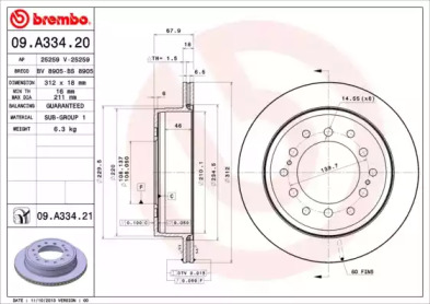 Тормозной диск (BREMBO: 09.A334.20)