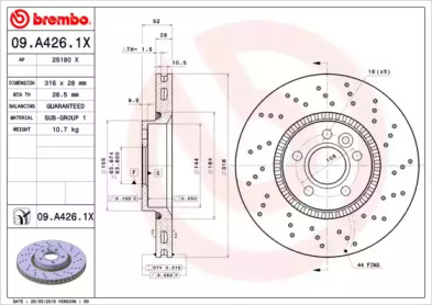 Тормозной диск (BREMBO: 09.A426.1X)