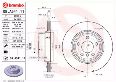 Тормозной диск (BREMBO: 09.A541.11)