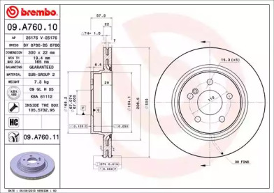 Тормозной диск (BREMBO: 09.A760.10)