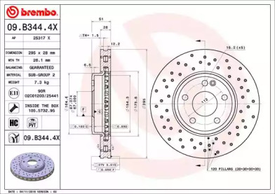 Тормозной диск (BREMBO: 09.B344.4X)