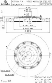 Тормозной диск (BREMBO: 09.B386.23)