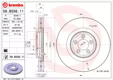 Тормозной диск (BREMBO: 09.B556.11)