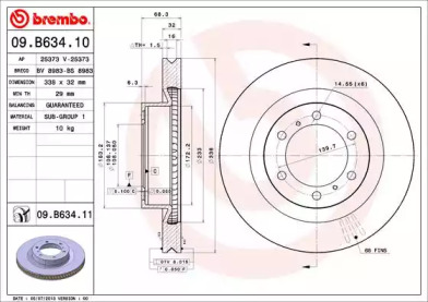 Тормозной диск (BREMBO: 09.B634.10)