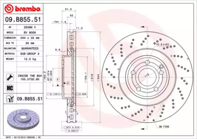 Тормозной диск (BREMBO: 09.B855.51)