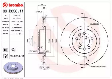 Тормозной диск (BREMBO: 09.B858.11)