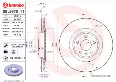 Тормозной диск (BREMBO: 09.B970.11)