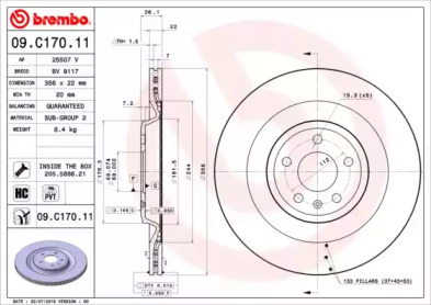 Тормозной диск (BREMBO: 09.C170.11)