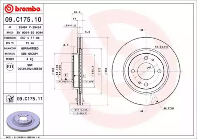 Тормозной диск (BREMBO: 09.C175.11)