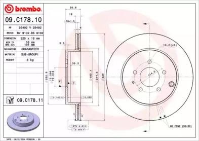 Тормозной диск (BREMBO: 09.C178.11)