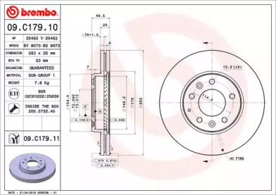 Тормозной диск (BREMBO: 09.C179.11)