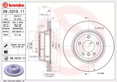 Тормозной диск (BREMBO: 09.C315.11)