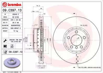 Тормозной диск (BREMBO: 09.C397.13)