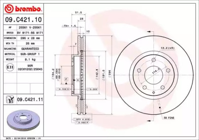 Тормозной диск (BREMBO: 09.C421.11)