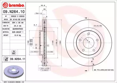 Тормозной диск (BREMBO: 09.N264.11)