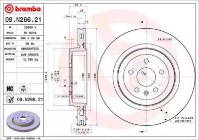 Тормозной диск (BREMBO: 09.N266.21)