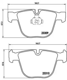 Комплект тормозных колодок (BREMBO: P 05 001)