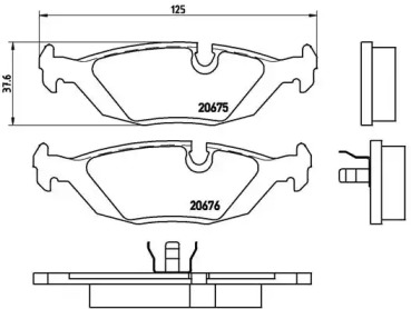 Комплект тормозных колодок (BREMBO: P 06 009)