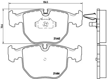 Комплект тормозных колодок (BREMBO: P 06 021)