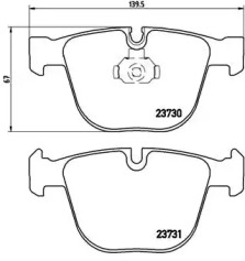 Комплект тормозных колодок (BREMBO: P 06 026)