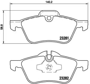 Комплект тормозных колодок (BREMBO: P 06 030)