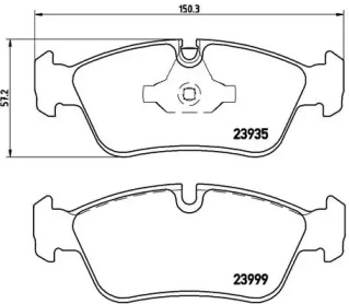 Комплект тормозных колодок (BREMBO: P 06 035)