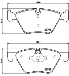 Комплект тормозных колодок (BREMBO: P 06 036)