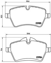 Комплект тормозных колодок (BREMBO: P 06 051)