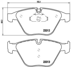 Комплект тормозных колодок (BREMBO: P 06 054)