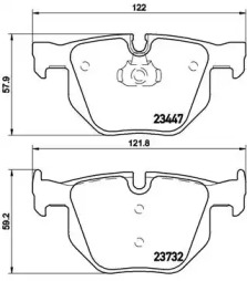 Комплект тормозных колодок (BREMBO: P 06 056)