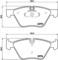 Комплект тормозных колодок (BREMBO: P 06 057)