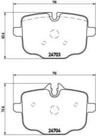 Комплект тормозных колодок (BREMBO: P 06 061)