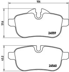 Комплект тормозных колодок (BREMBO: P 06 062)