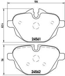 Комплект тормозных колодок (BREMBO: P 06 064)