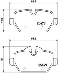 Комплект тормозных колодок (BREMBO: P 06 080)