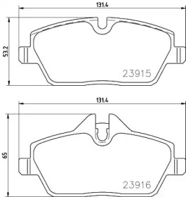 Комплект тормозных колодок (BREMBO: P 06 091)