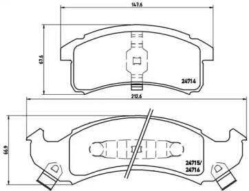 Комплект тормозных колодок (BREMBO: P 07 002)