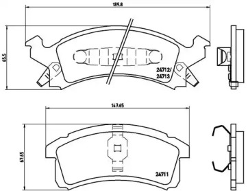 Комплект тормозных колодок (BREMBO: P 07 004)