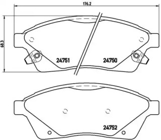 Комплект тормозных колодок (BREMBO: P 09 010)