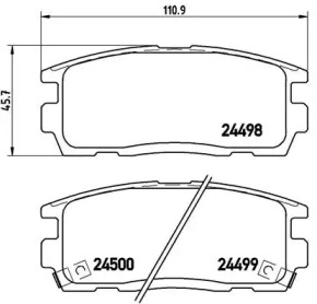 Комплект тормозных колодок (BREMBO: P 10 004)