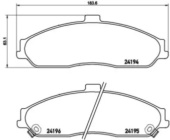 Комплект тормозных колодок (BREMBO: P 10 052)