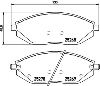 Комплект тормозных колодок (BREMBO: P 10 054)