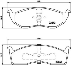 Комплект тормозных колодок (BREMBO: P 11 008)