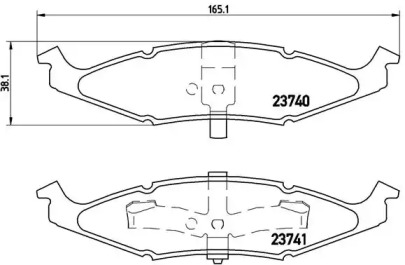 Комплект тормозных колодок (BREMBO: P 11 009)