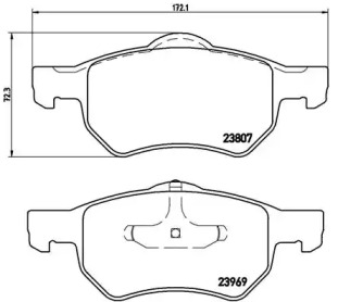 Комплект тормозных колодок (BREMBO: P 11 013)