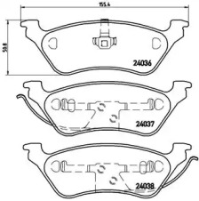 Комплект тормозных колодок (BREMBO: P 11 014)