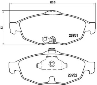 Комплект тормозных колодок (BREMBO: P 11 016)