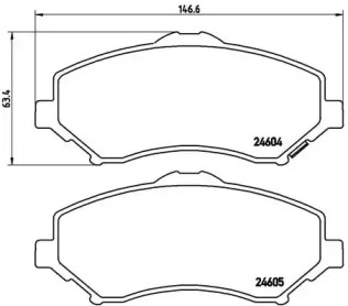 Комплект тормозных колодок (BREMBO: P 11 022)